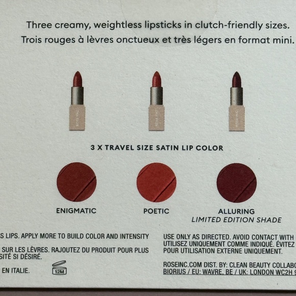 Rose Inc "The Satin Lip Trio" New in Box - Picture 4 of 6